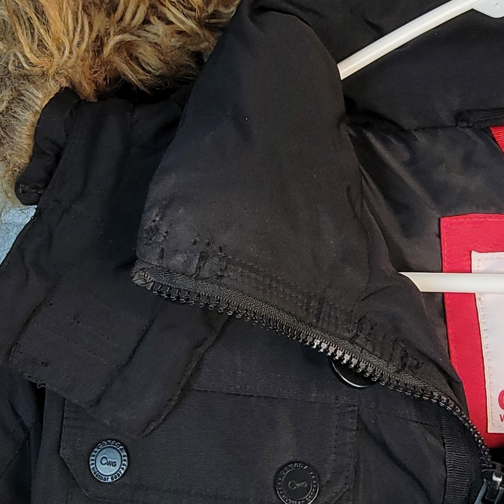 Canada Weather Gear Winter Cold Weather Faux Fur Trim Hooded Parka Coat L - Picture 8 of 15